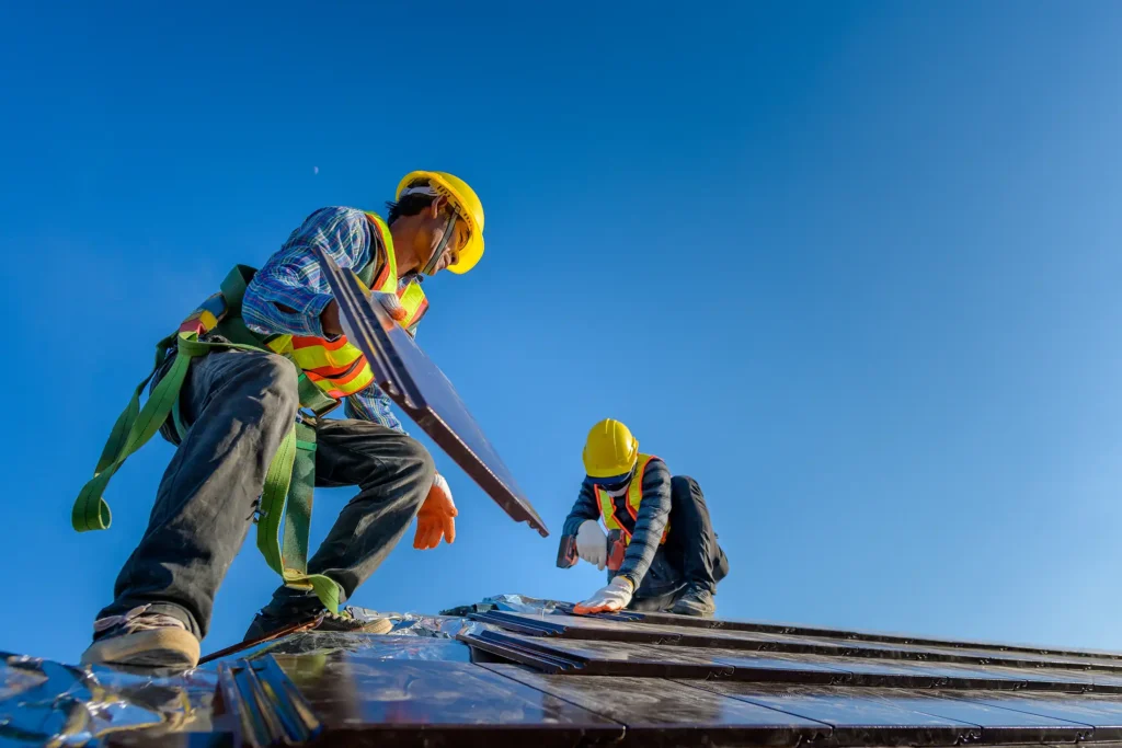 constructions workers onsite installing