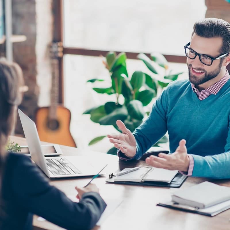 Interview - job seeker answering questions